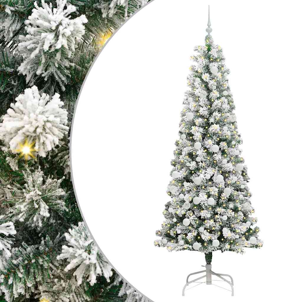 Kunstig sammensatt juletre med 300 LED Grønn og hvit 210 cm