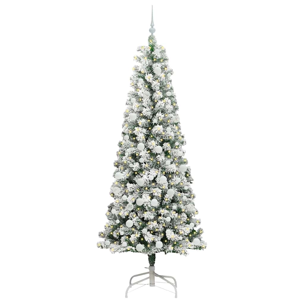 Kunstig sammensatt juletre med 300 LED Grønn og hvit 210 cm
