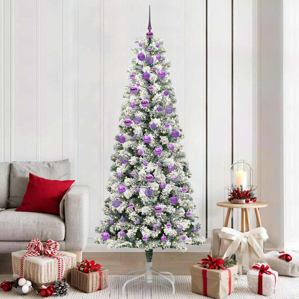Kunstig sammensatt juletre med 300 LED Grønn og hvit 210 cm