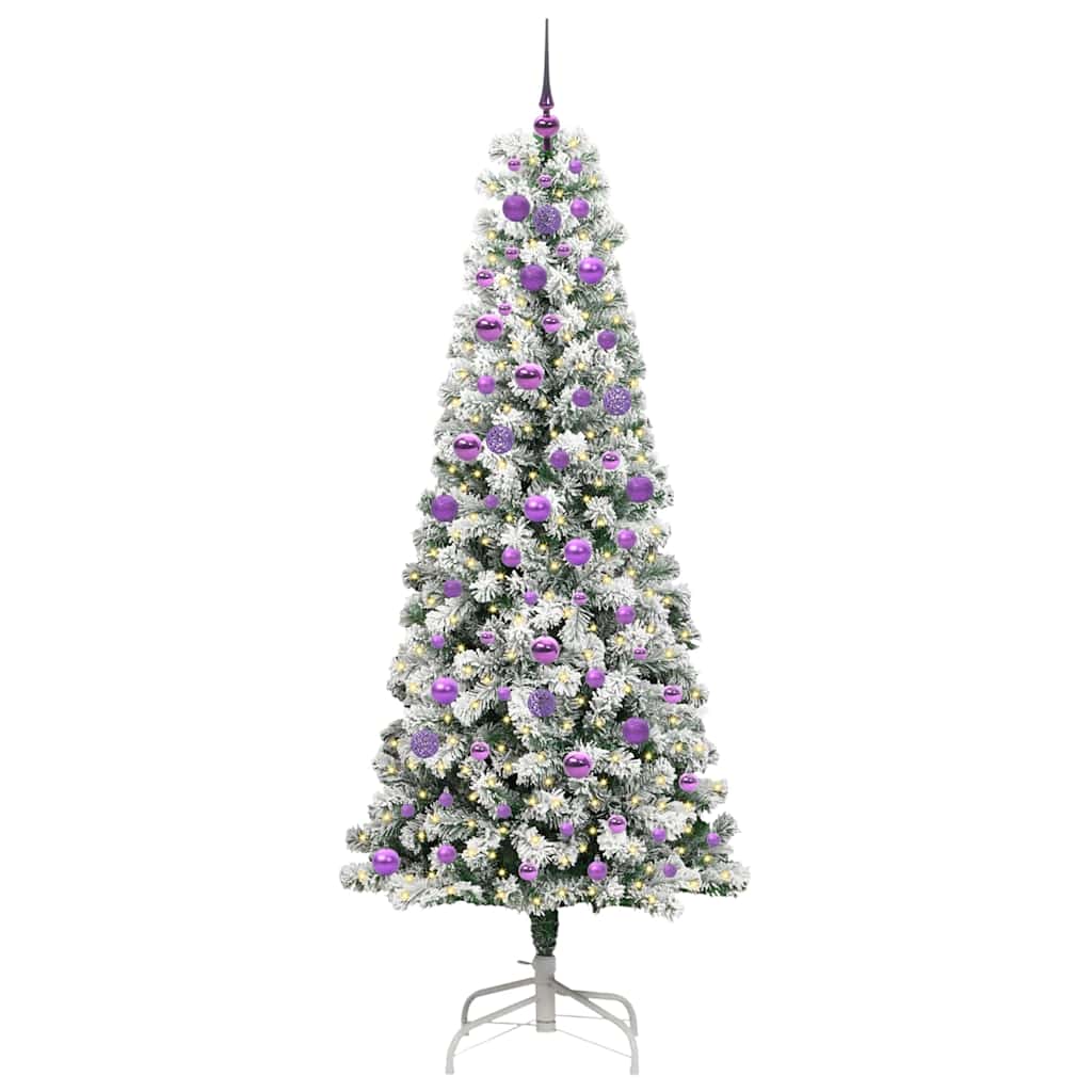 Kunstig sammensatt juletre med 300 LED Grønn og hvit 210 cm