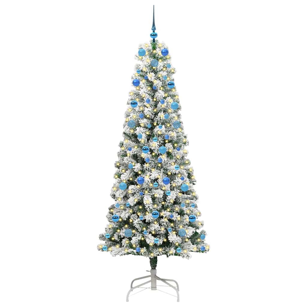 Kunstig sammensatt juletre med 300 LED Grønn og hvit 210 cm