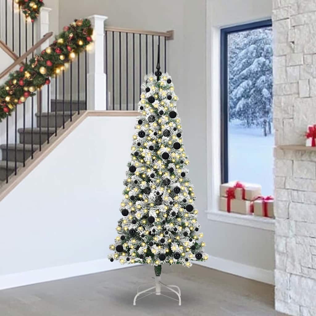 Kunstig sammensatt juletre med 300 LED Grønn og hvit 240 cm