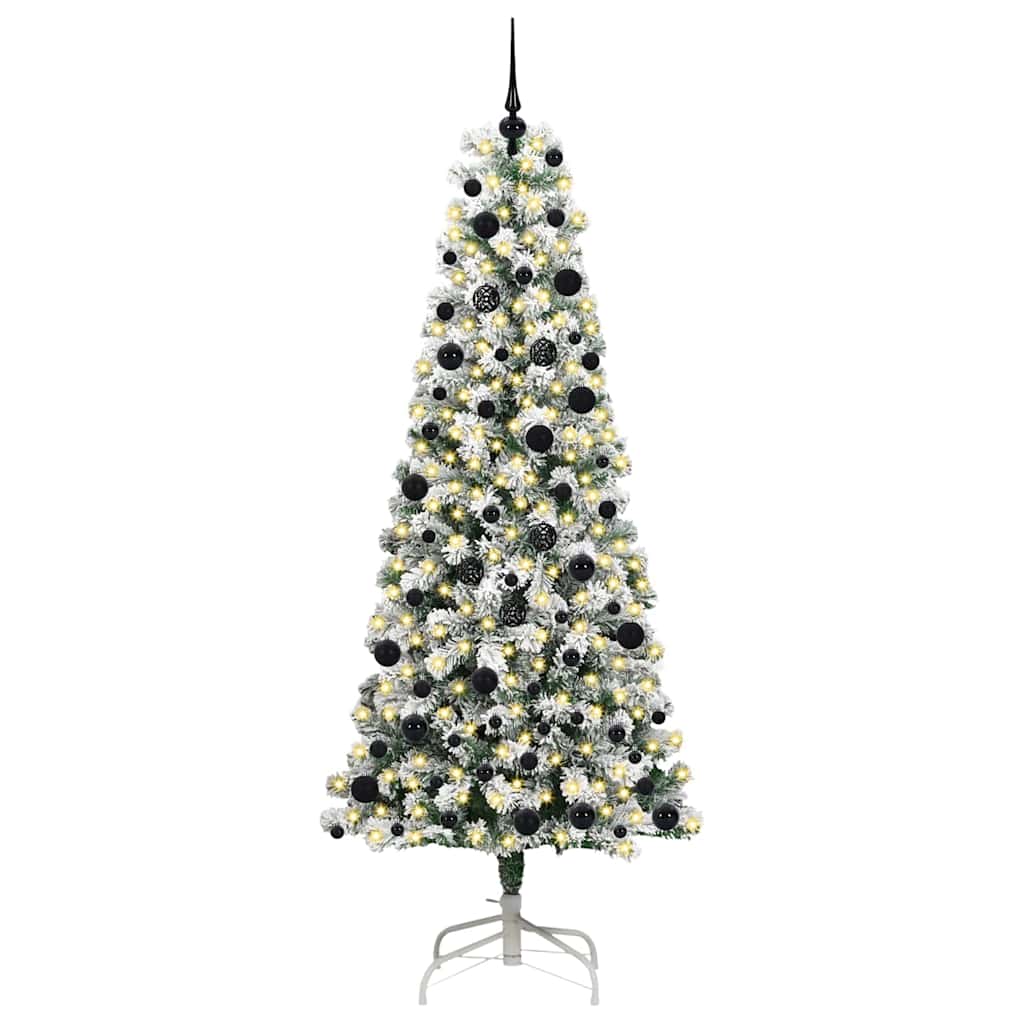 Kunstig sammensatt juletre med 300 LED Grønn og hvit 240 cm