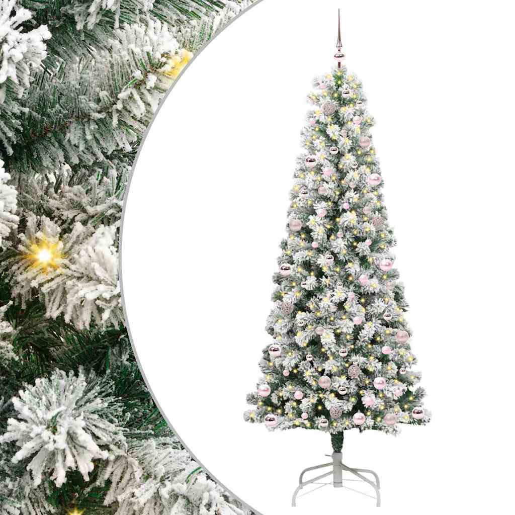 Kunstig sammensatt juletre med 300 LED Grønn og hvit 240 cm