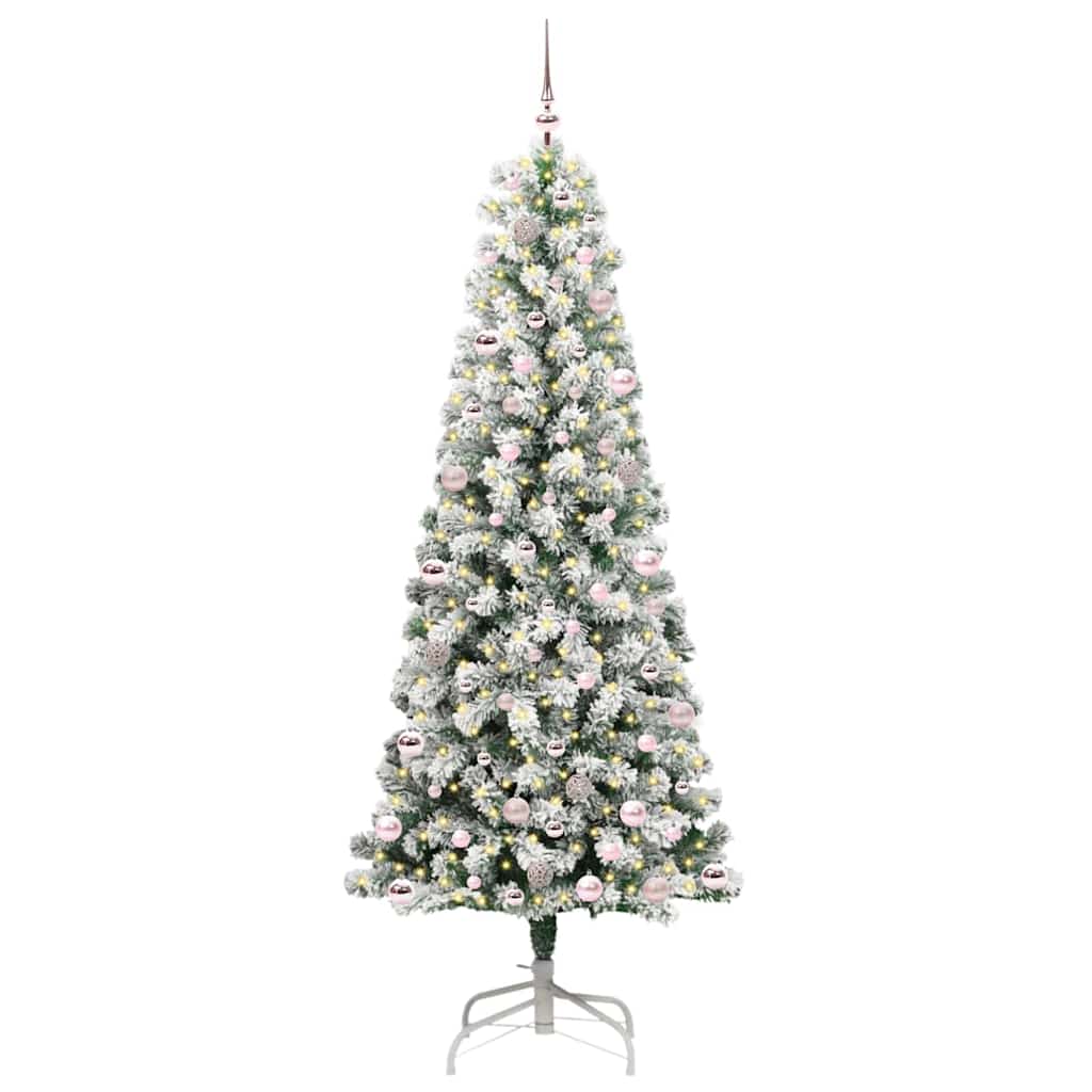 Kunstig sammensatt juletre med 300 LED Grønn og hvit 240 cm