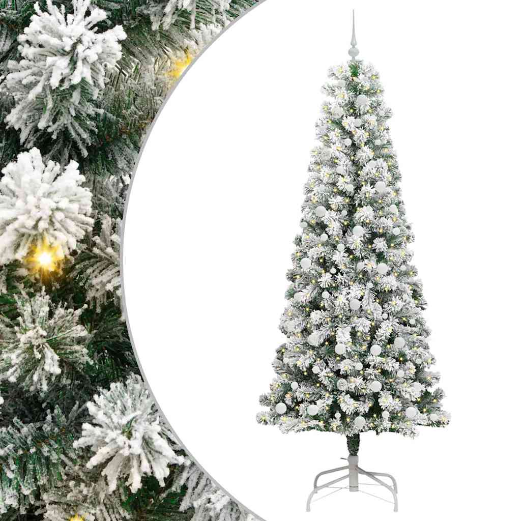 Kunstig sammensatt juletre med 300 LED Grønn og hvit 240 cm