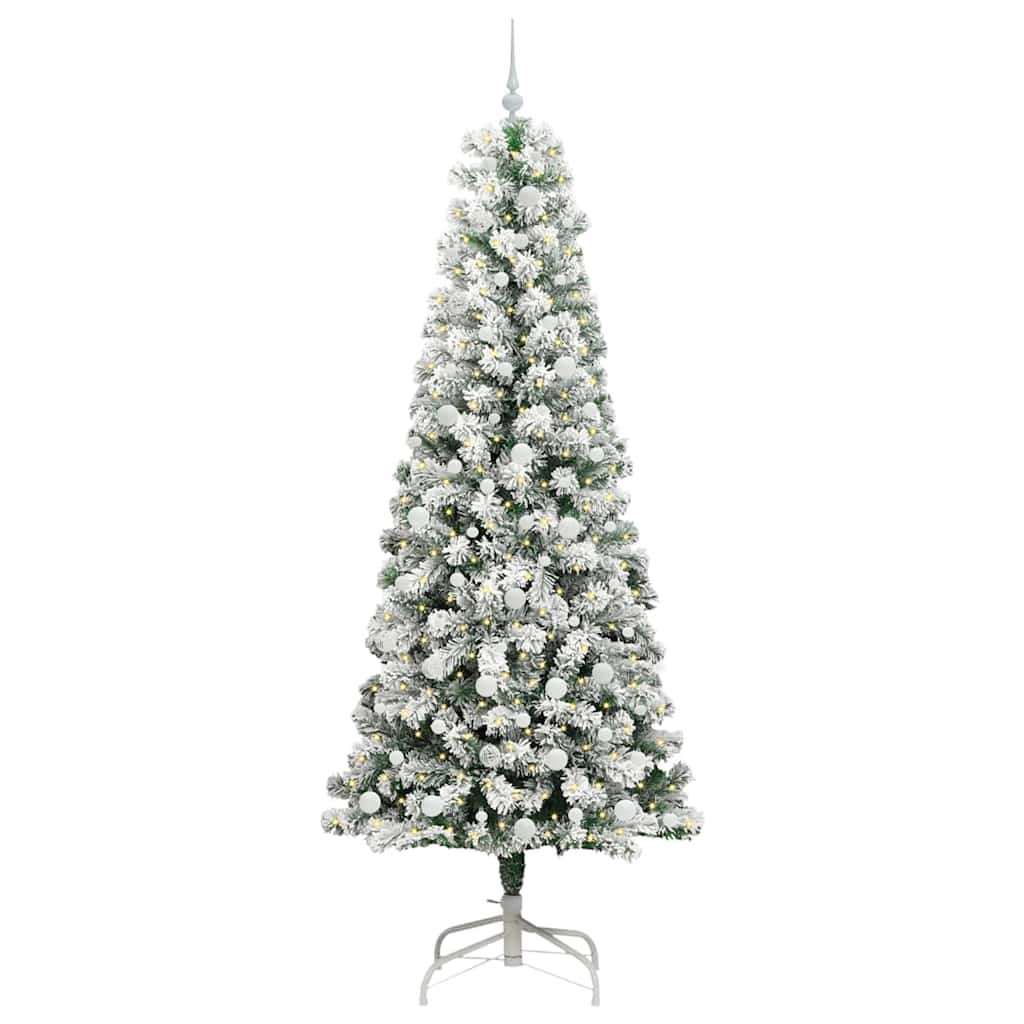 Kunstig sammensatt juletre med 300 LED Grønn og hvit 240 cm