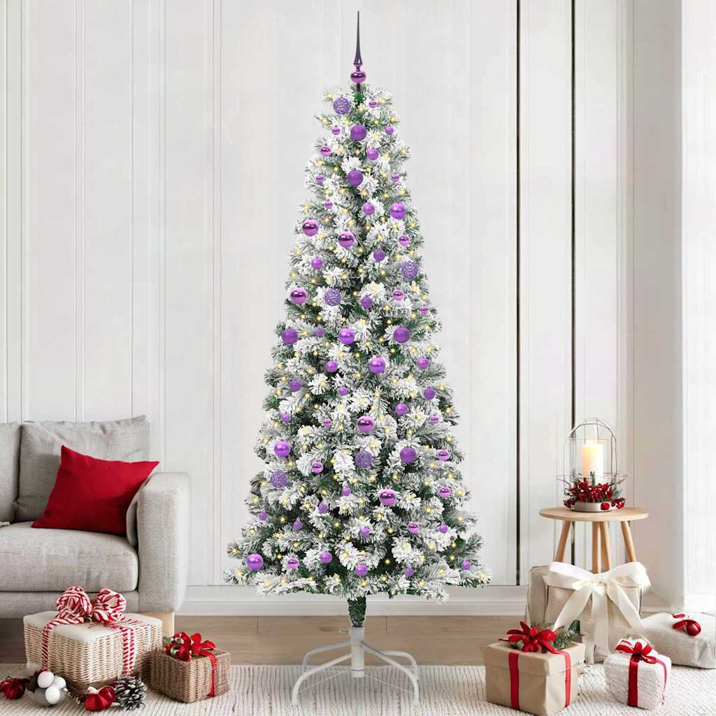Kunstig sammensatt juletre med 300 LED Grønn og hvit 240 cm