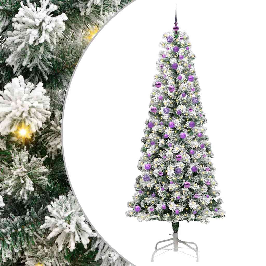 Kunstig sammensatt juletre med 300 LED Grønn og hvit 240 cm