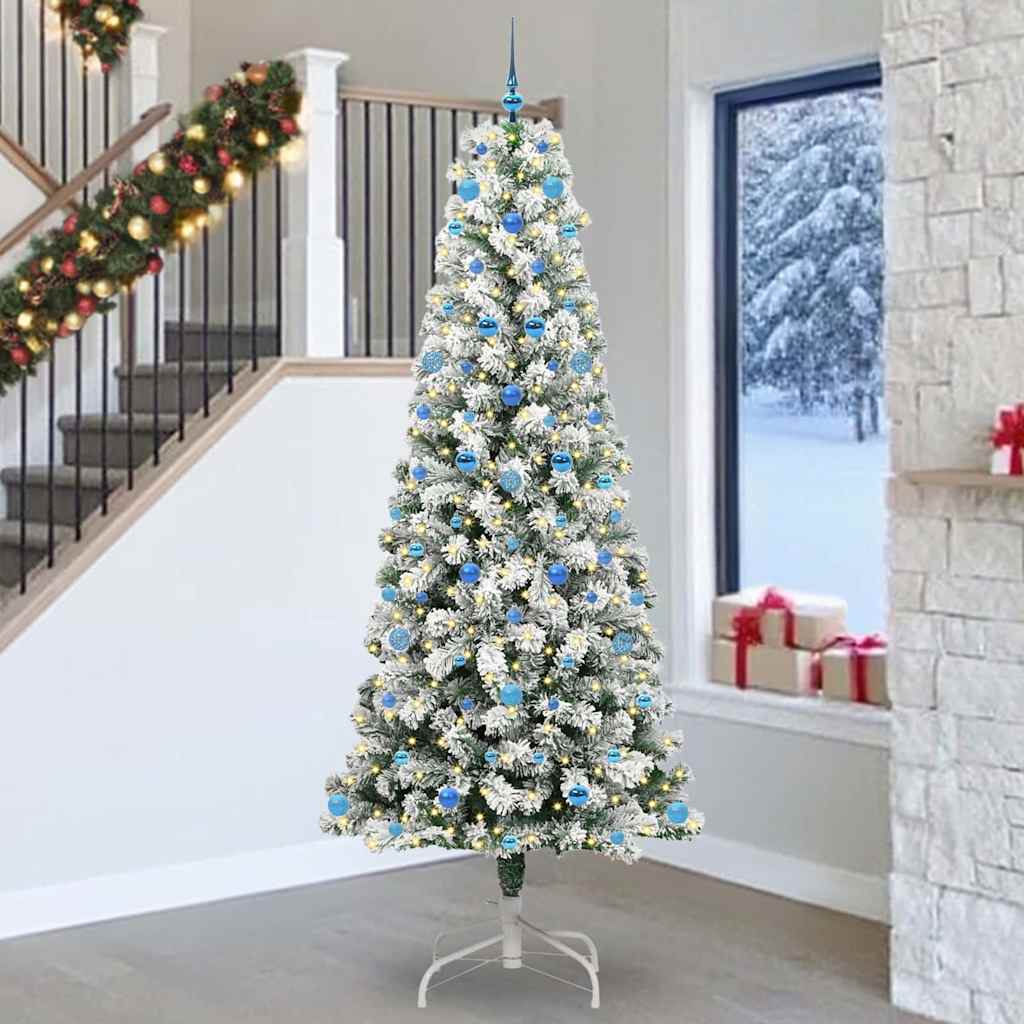 Kunstig sammensatt juletre med 300 LED Grønn og hvit 240 cm