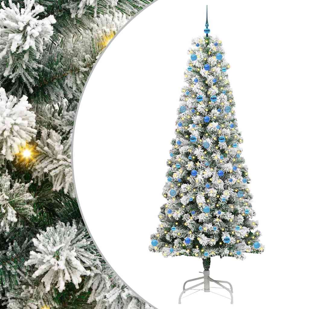 Kunstig sammensatt juletre med 300 LED Grønn og hvit 240 cm