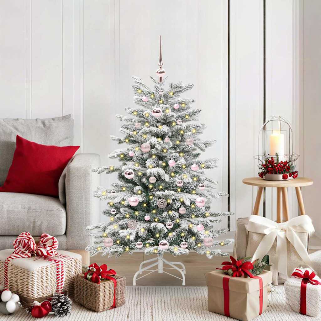Kunstig sammensatt juletre Hvit 120 cm PE og PVC vidaXL