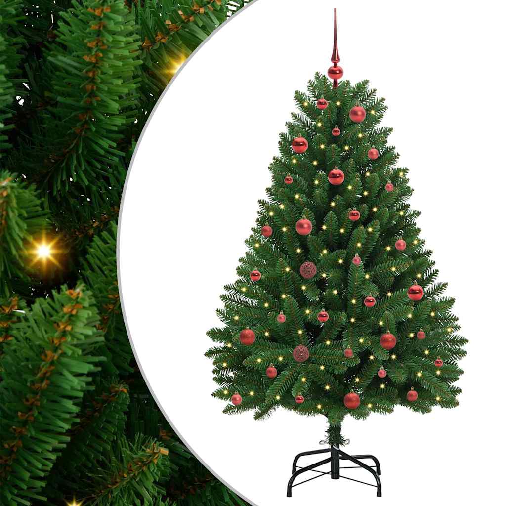 Kunstig juletre med 150 LED grønn 150 cm PVC og metall