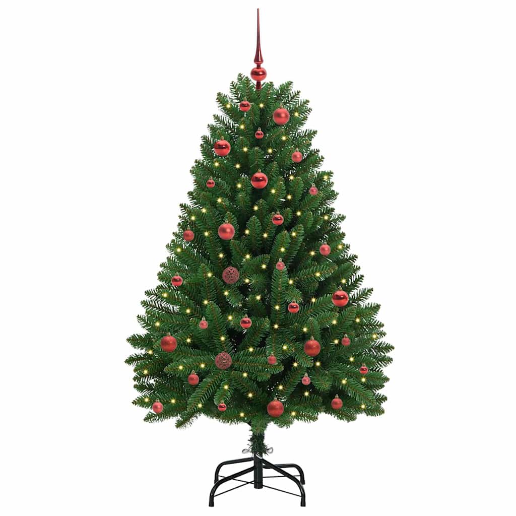 Kunstig juletre med 150 LED grønn 150 cm PVC og metall