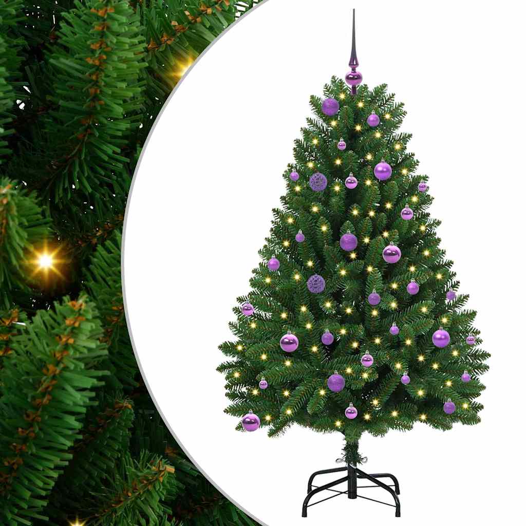 Kunstig juletre med 150 LED grønn 150 cm PVC og metall