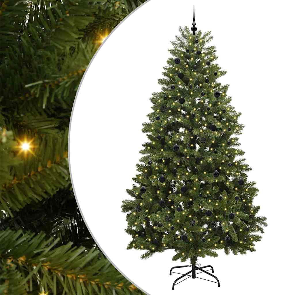Kunstig juletre med 300 LED grønn 270 cm PVC og metall vidaXL