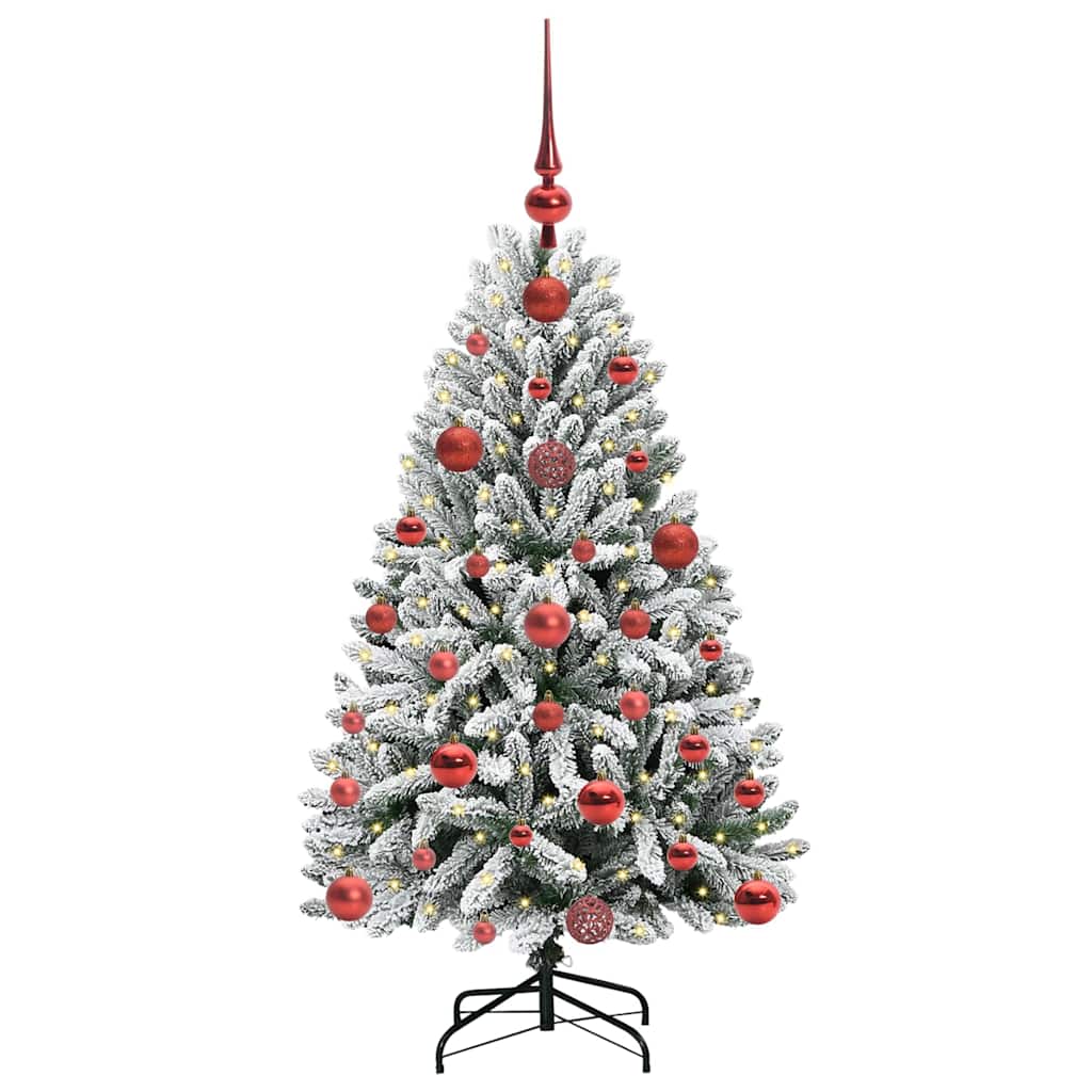 Kunstig juletre med 150 LED Grønn og hvit 120 cm PVC og metall