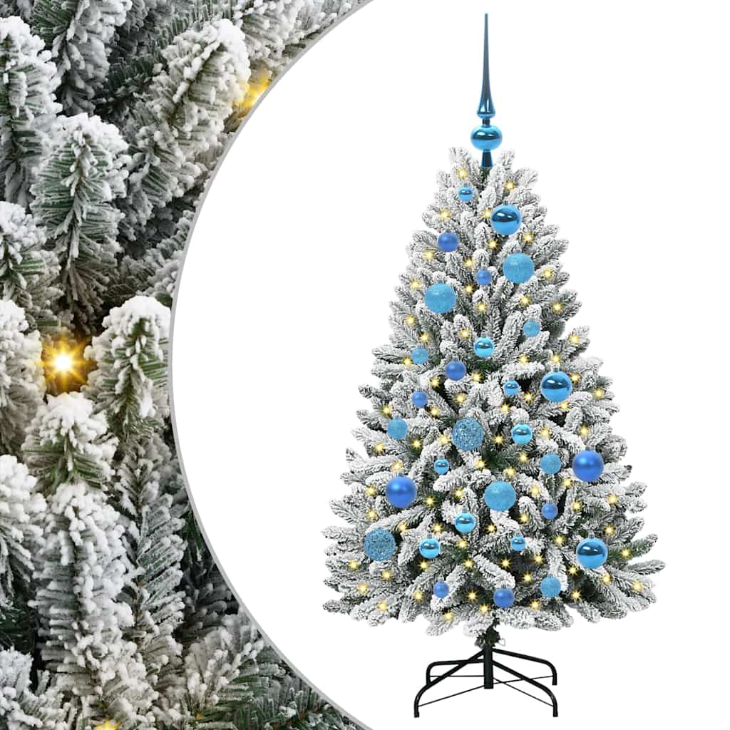 Kunstig juletre med 150 LED Grønn og hvit 120 cm PVC og metall