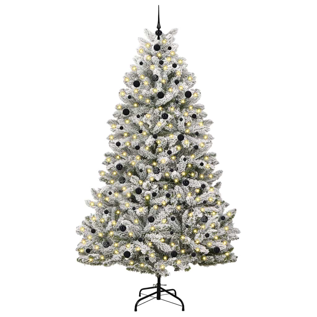 Kunstig juletre med 300 LED Grønn og hvit 240 cm PVC og metall