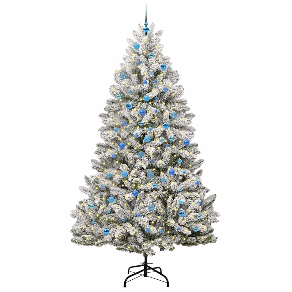 Kunstig juletre med 300 LED Grønn og hvit 240 cm PVC og metall