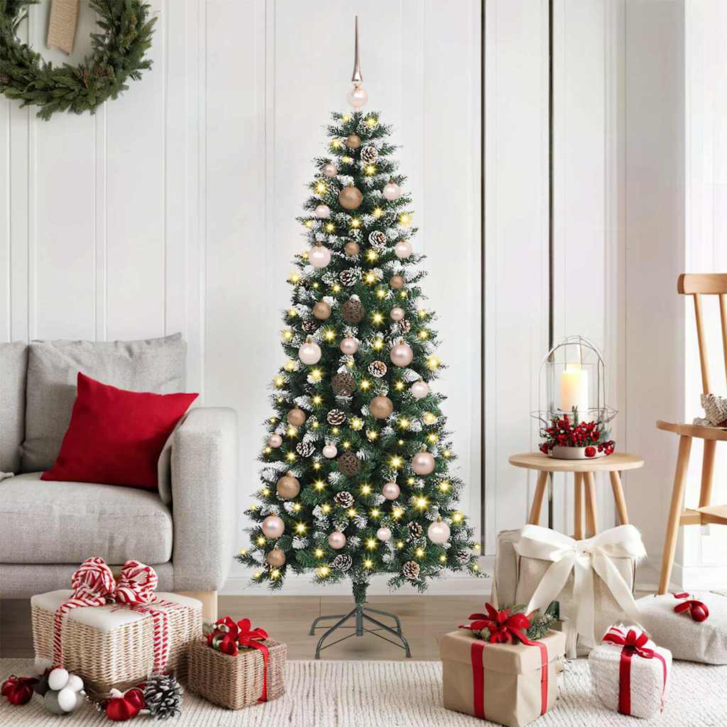 Kunstig juletre med 150 LED grønn 150 cm PVC og plast og stål