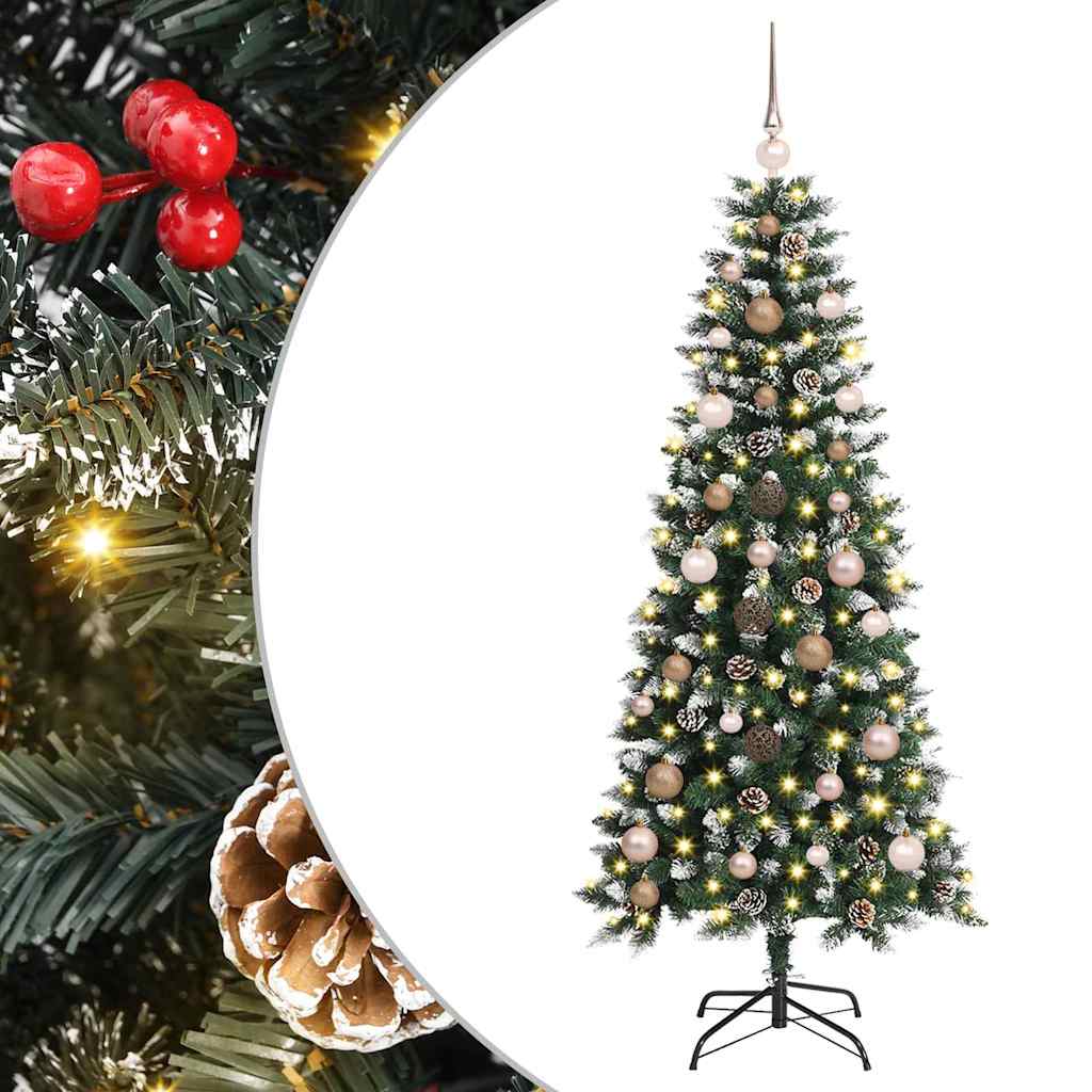 Kunstig juletre med 150 LED grønn 150 cm PVC og plast og stål