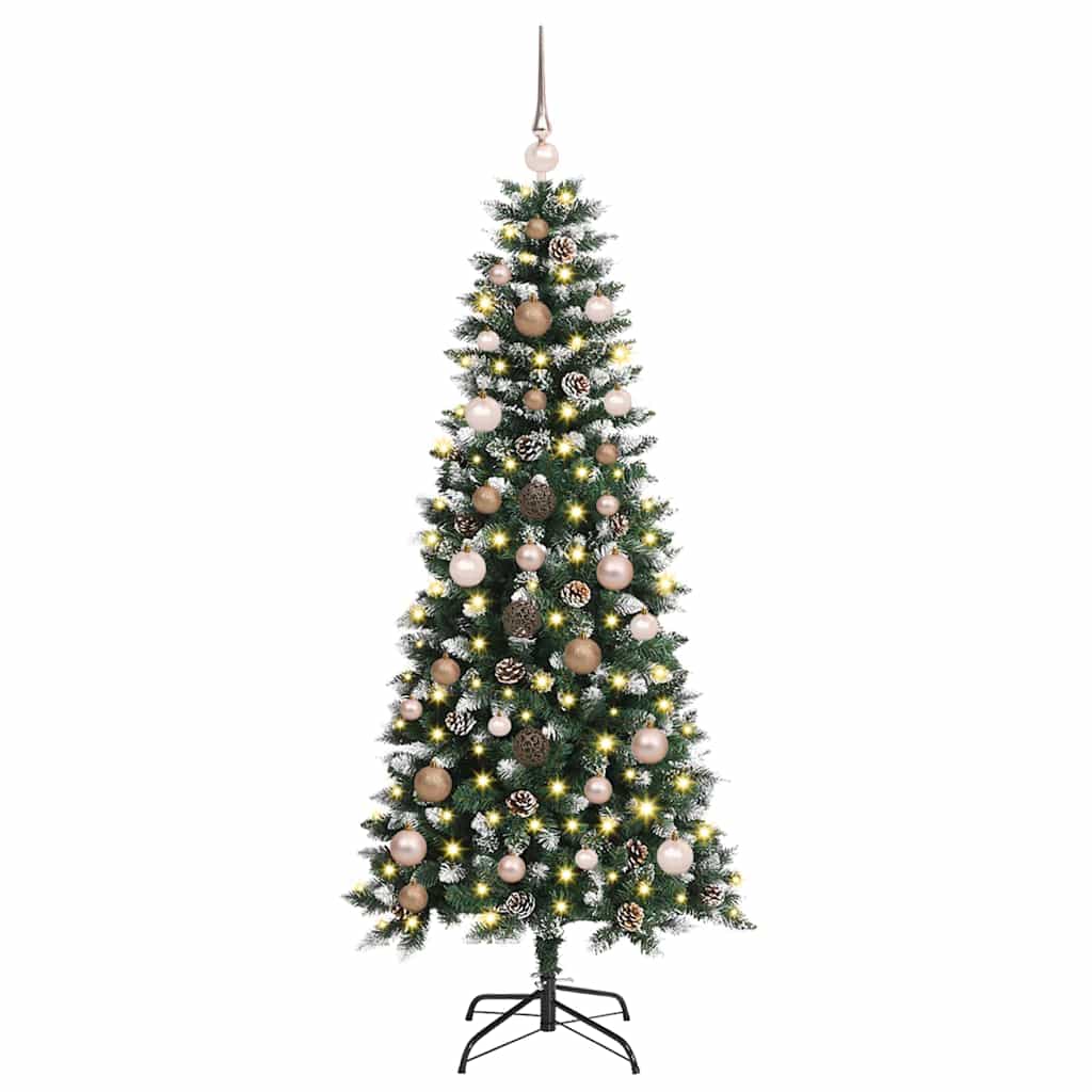 Kunstig juletre med 150 LED grønn 150 cm PVC og plast og stål