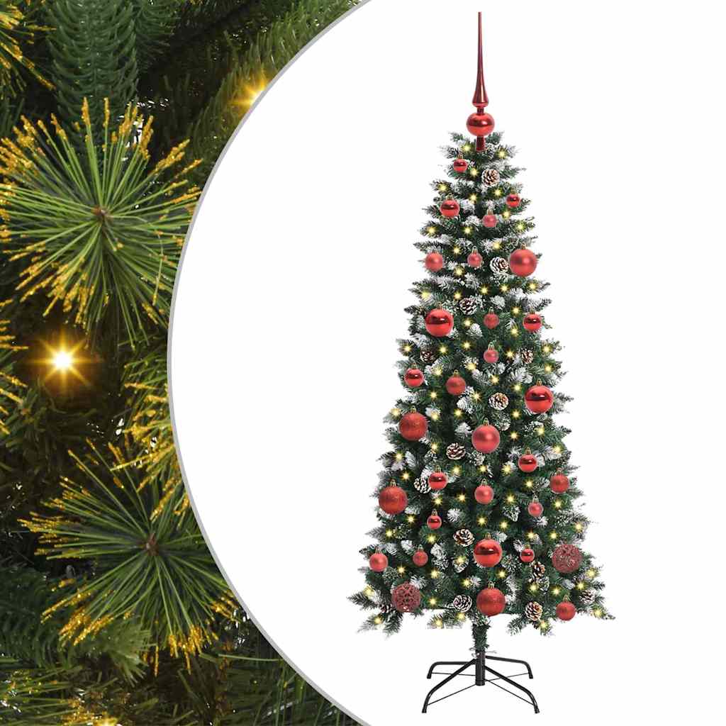 Kunstig juletre med 150 LED grønn 150 cm PVC og plast og stål