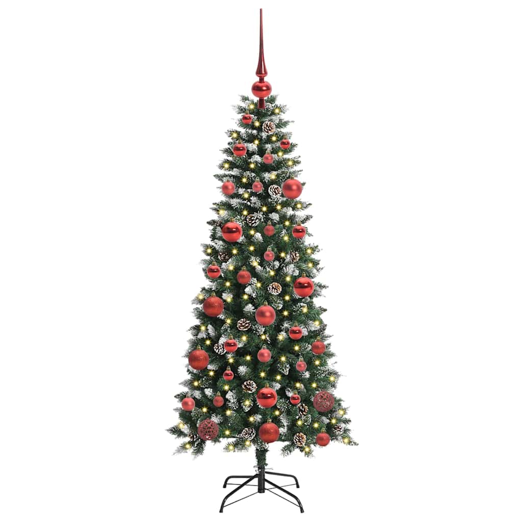 Kunstig juletre med 150 LED grønn 150 cm PVC og plast og stål