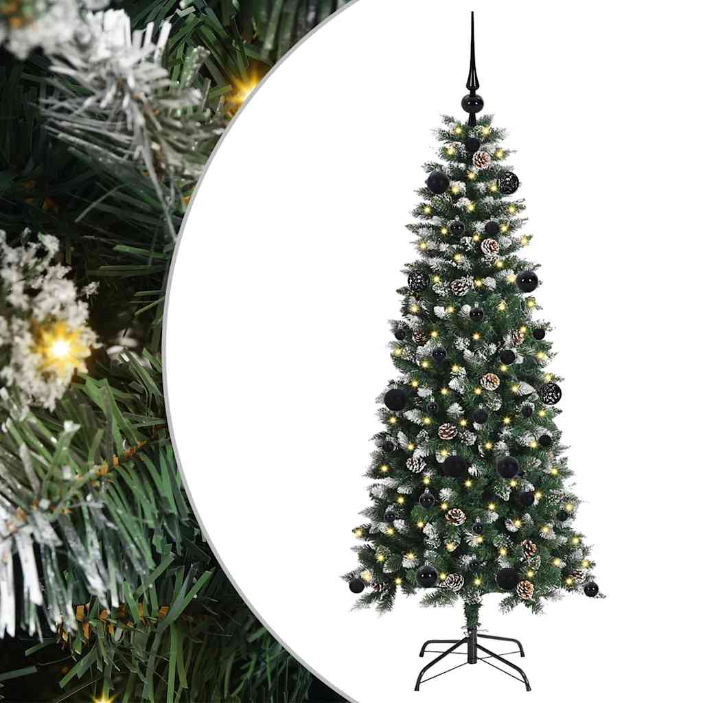 Kunstig juletre med 150 LED grønn 150 cm PVC og plast og stål