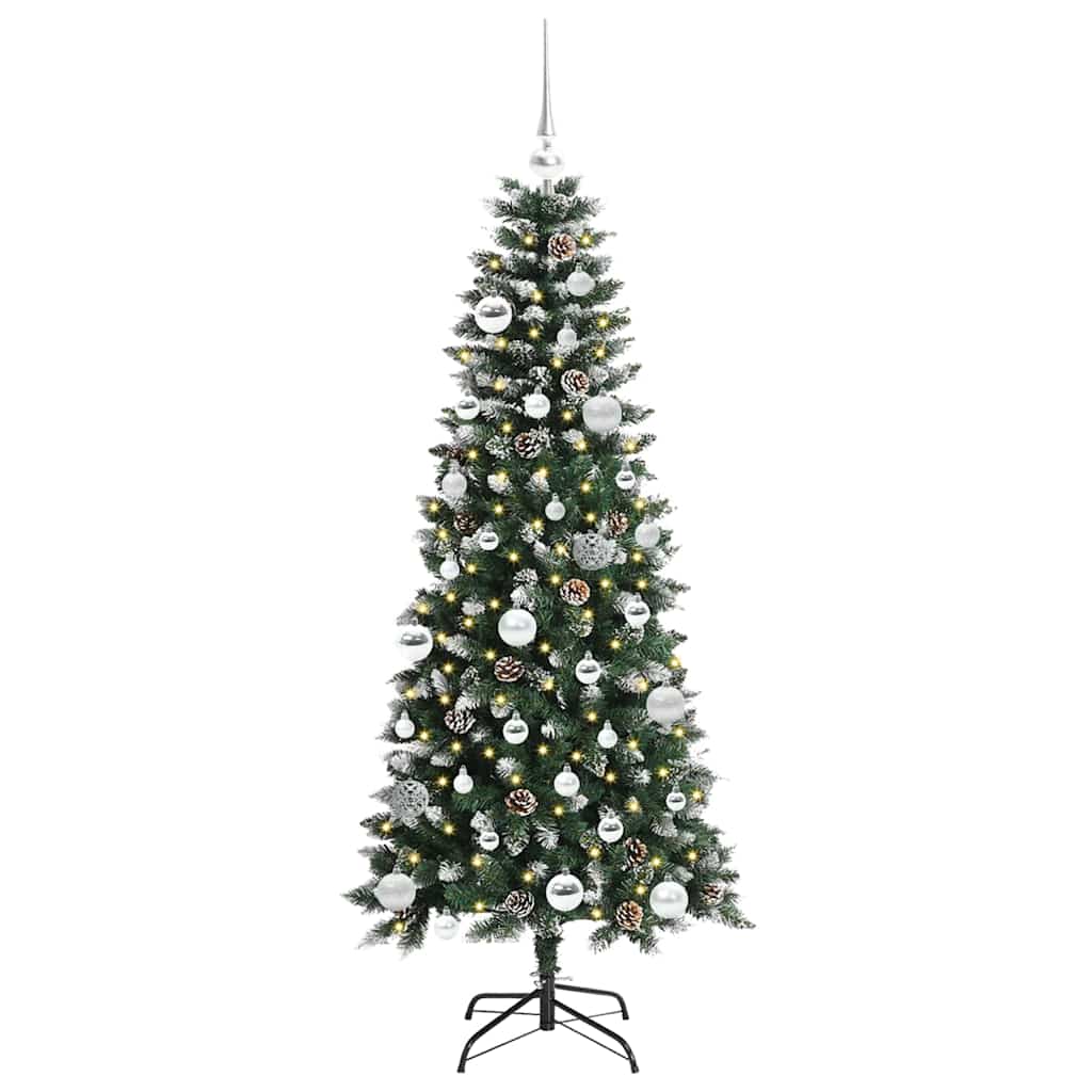Kunstig juletre med 150 LED grønn 150 cm PVC og plast og stål