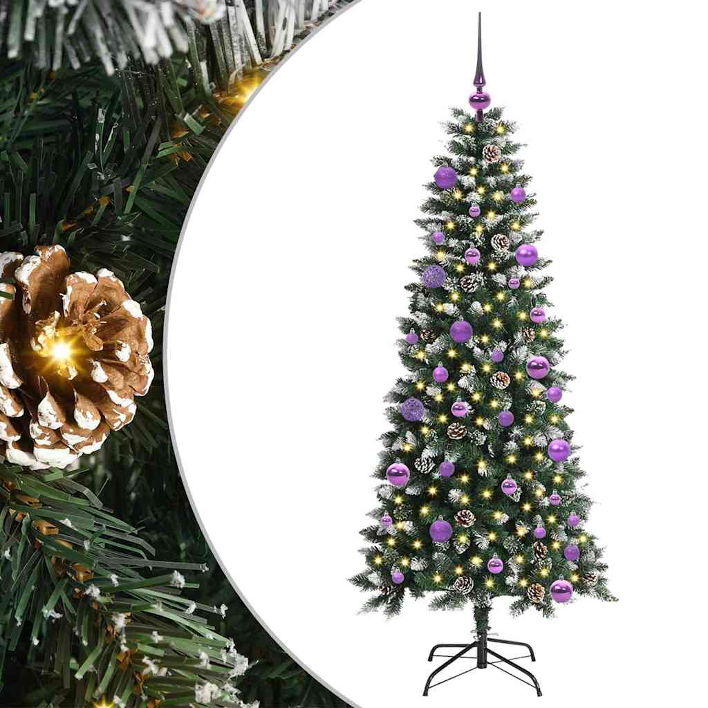 Kunstig juletre med 150 LED grønn 150 cm PVC og plast og stål
