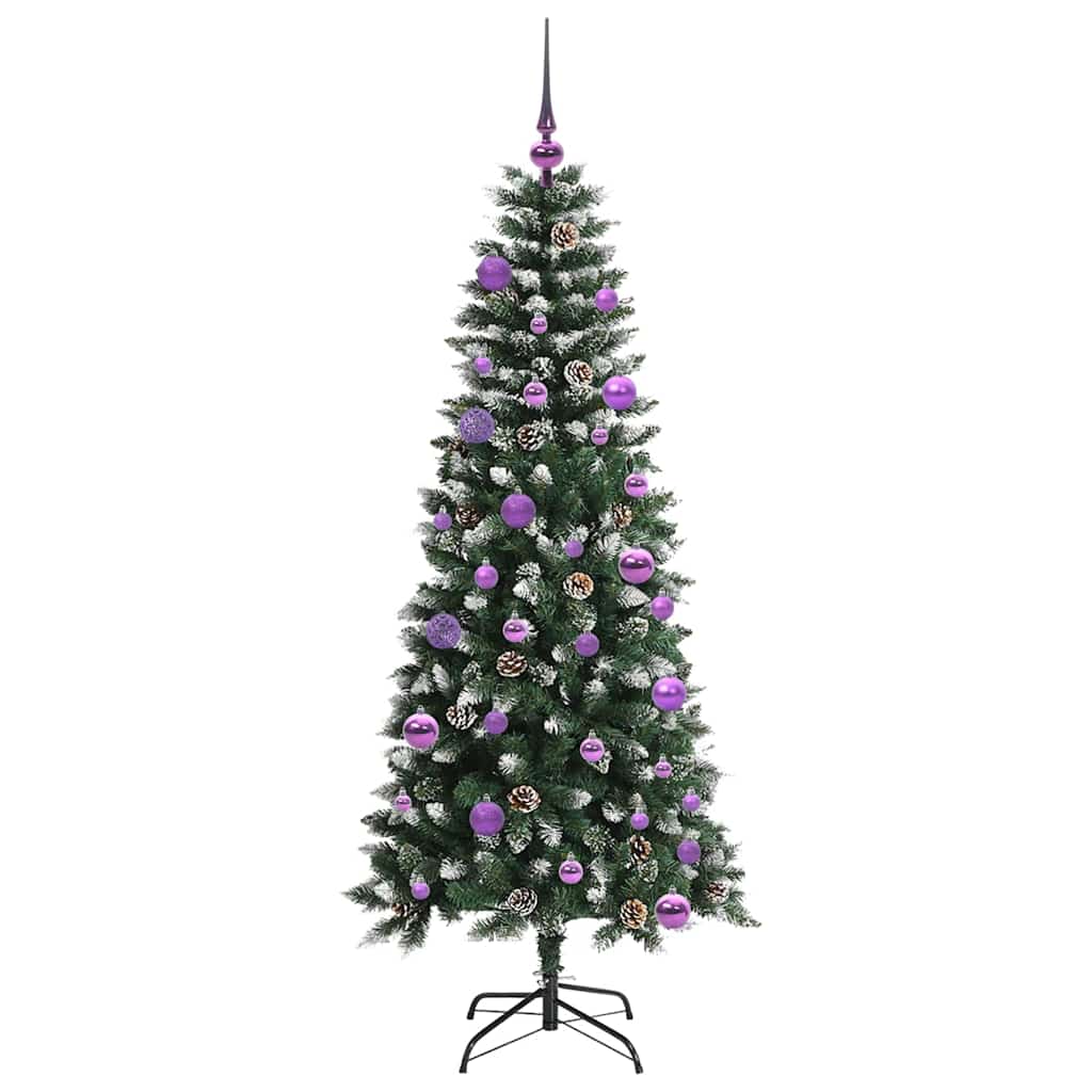 Kunstig juletre med 150 LED grønn 150 cm PVC og plast og stål