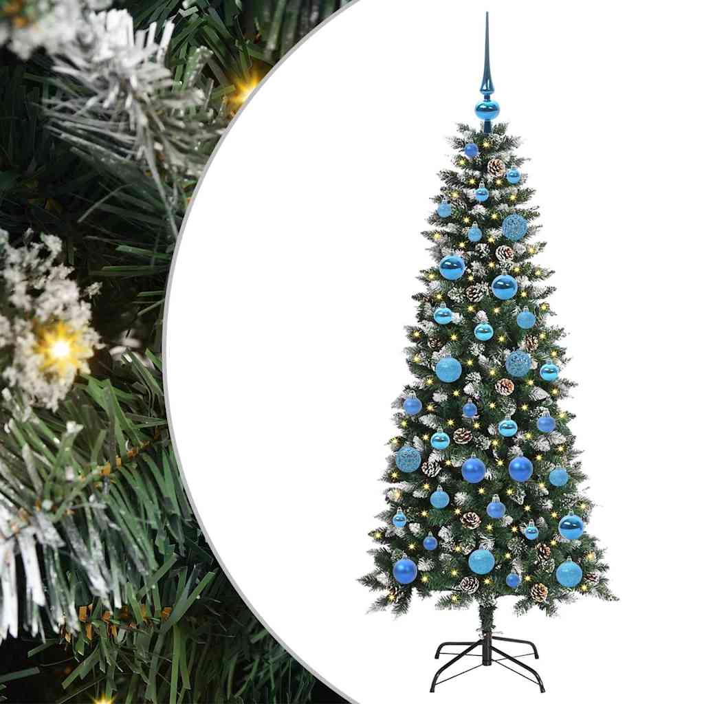 Kunstig juletre med 150 LED grønn 150 cm PVC og plast og stål