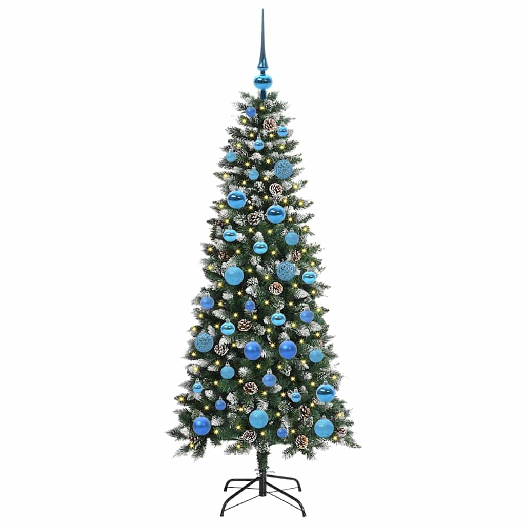 Kunstig juletre med 150 LED grønn 150 cm PVC og plast og stål