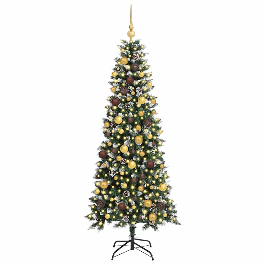 Kunstig juletre med 300 LED grønn 180 cm PVC og plast og stål