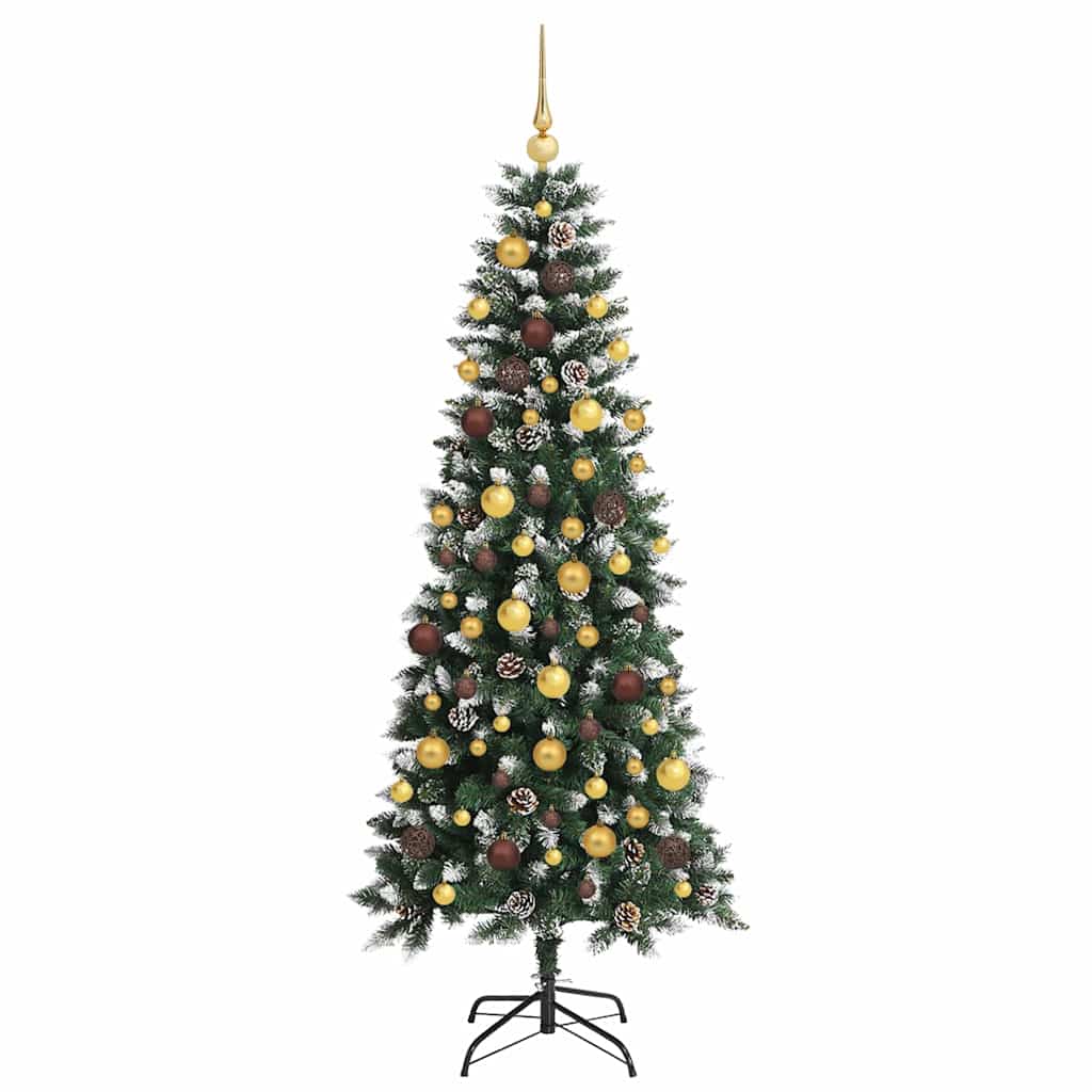 Kunstig juletre med 300 LED grønn 180 cm PVC og plast og stål