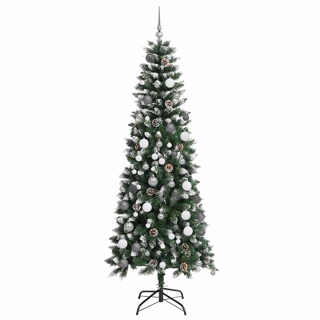 Kunstig juletre med 300 LED grønn 210 cm PVC og plast og stål