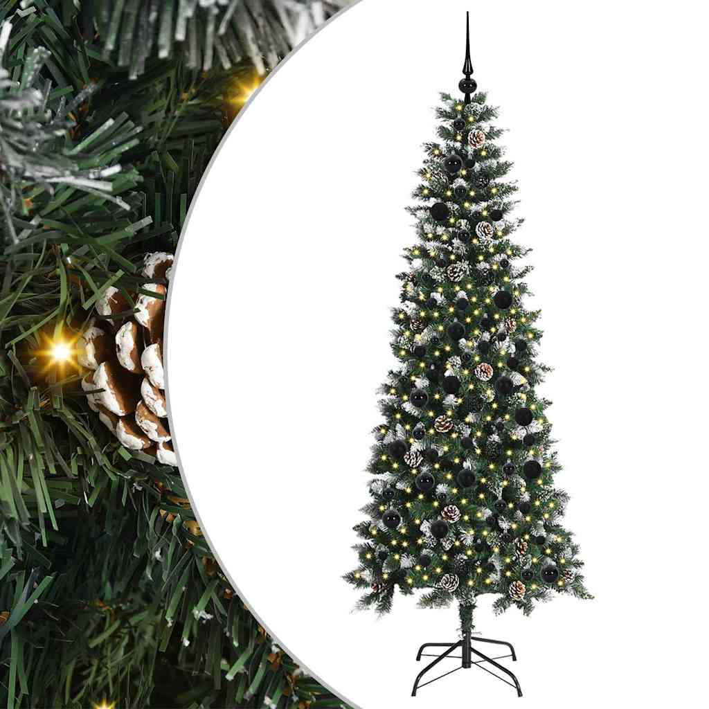 Kunstig juletre med 300 LED grønn 210 cm PVC og plast og stål