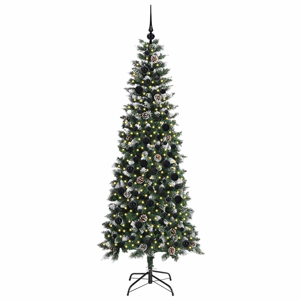 Kunstig juletre med 300 LED grønn 210 cm PVC og plast og stål