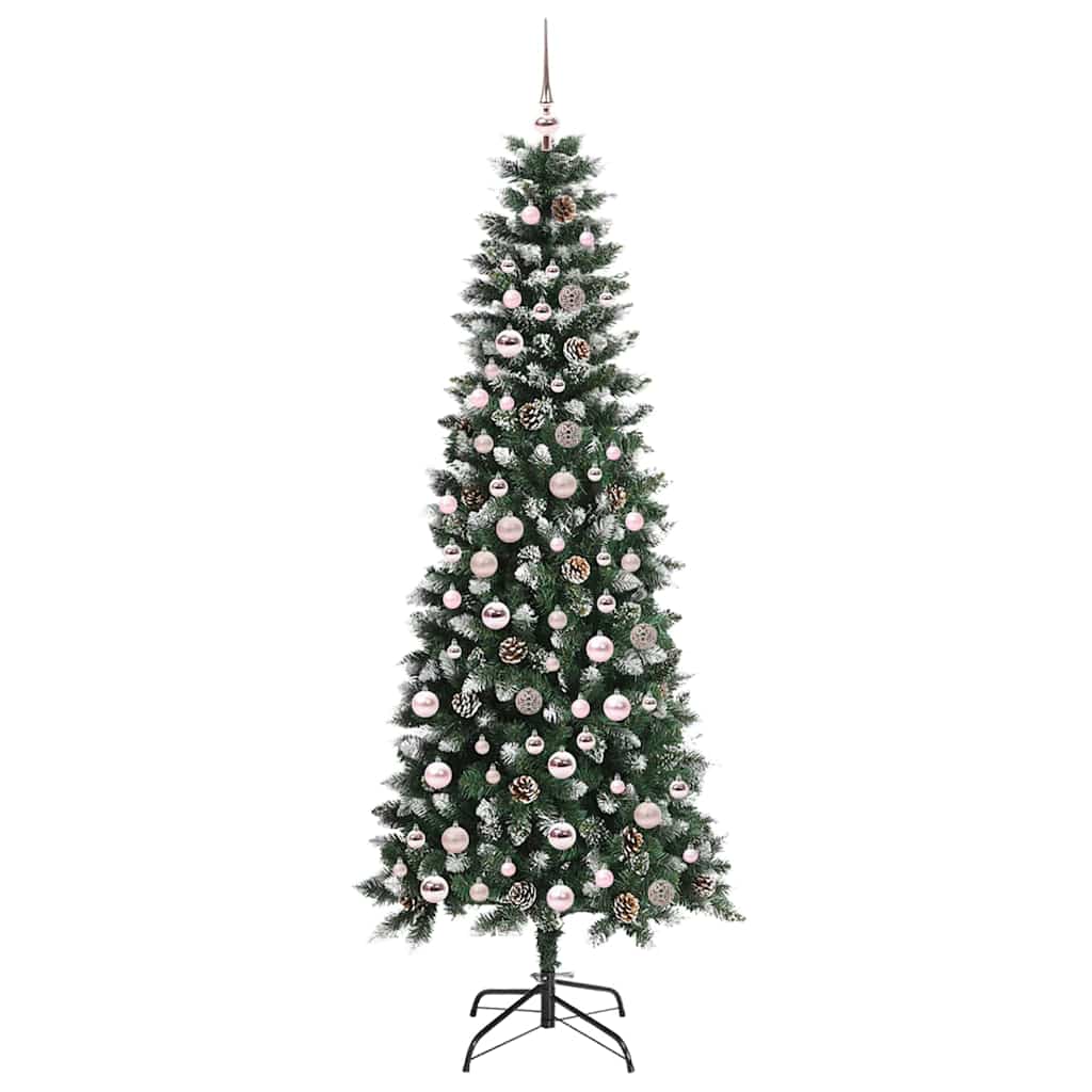 Kunstig juletre med 300 LED grønn 210 cm PVC og plast og stål