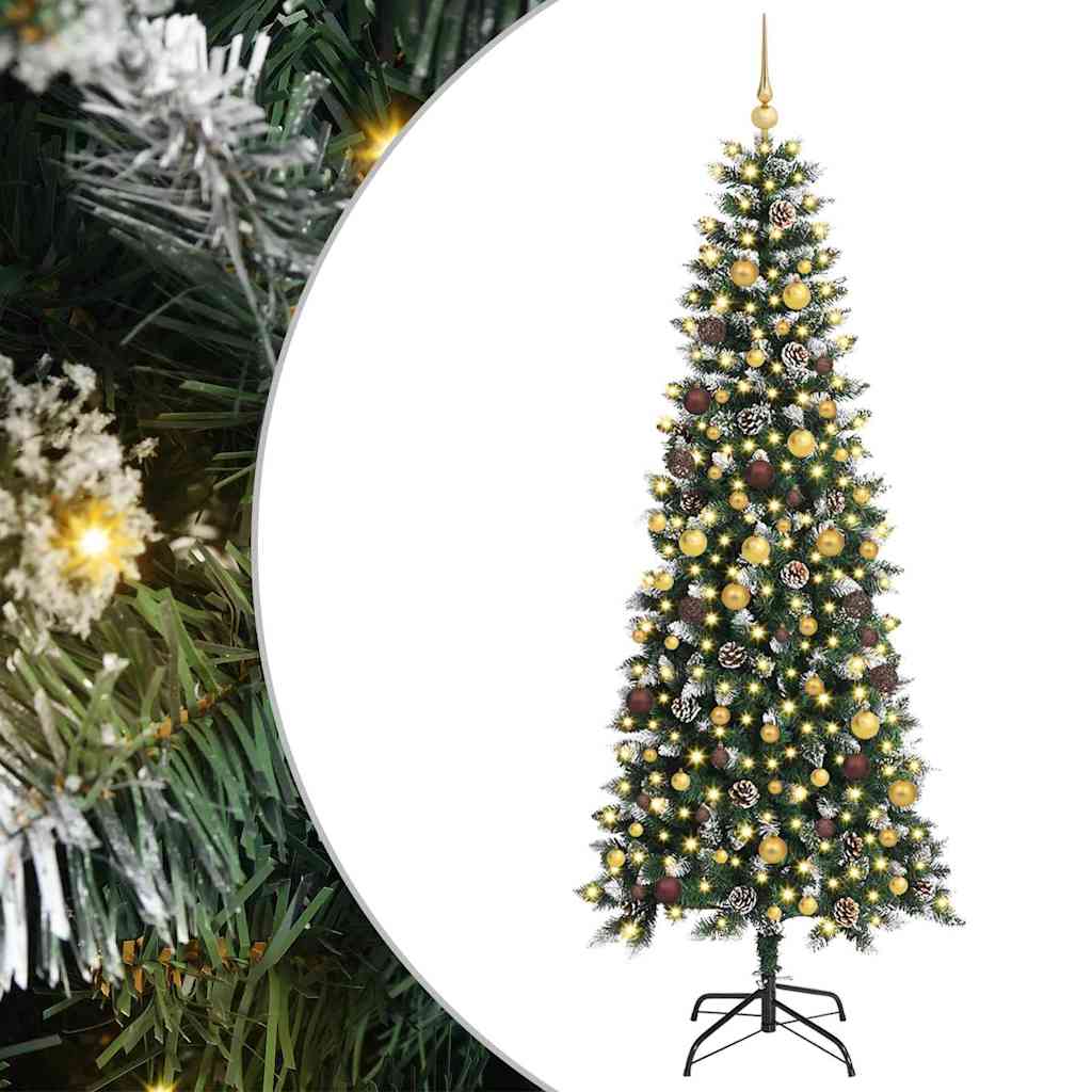 Kunstig juletre med 300 LED grønn 240 cm PVC og plast og stål