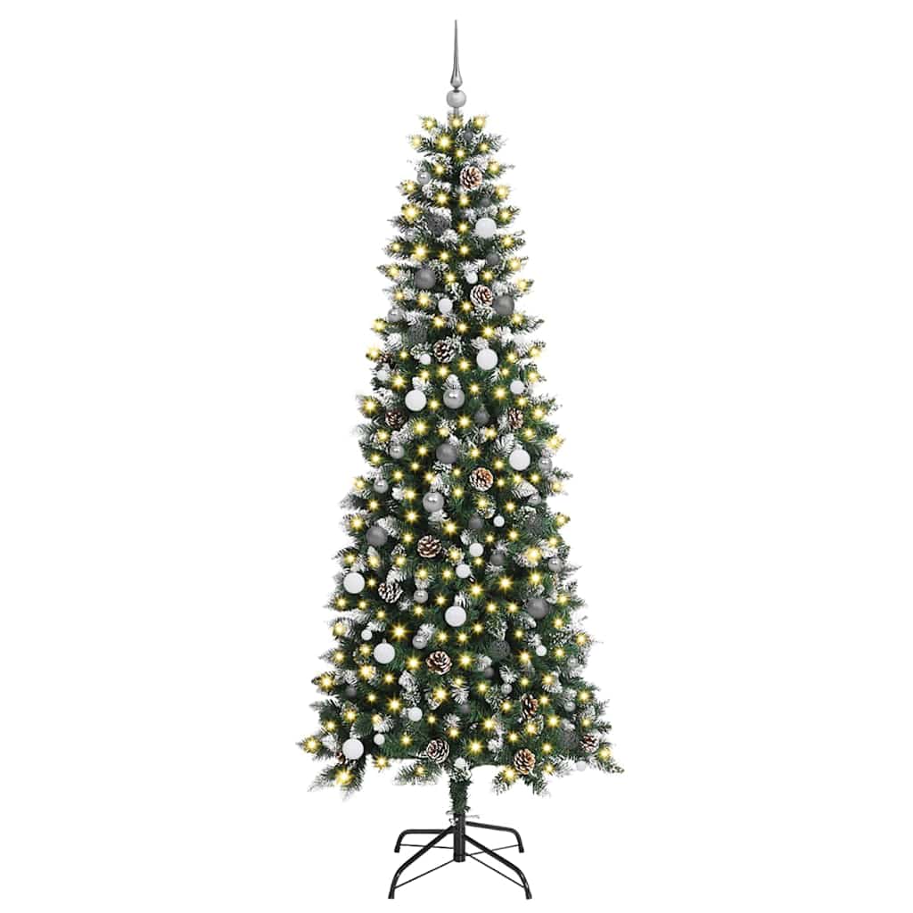 Kunstig juletre med 300 LED grønn 240 cm PVC og plast og stål