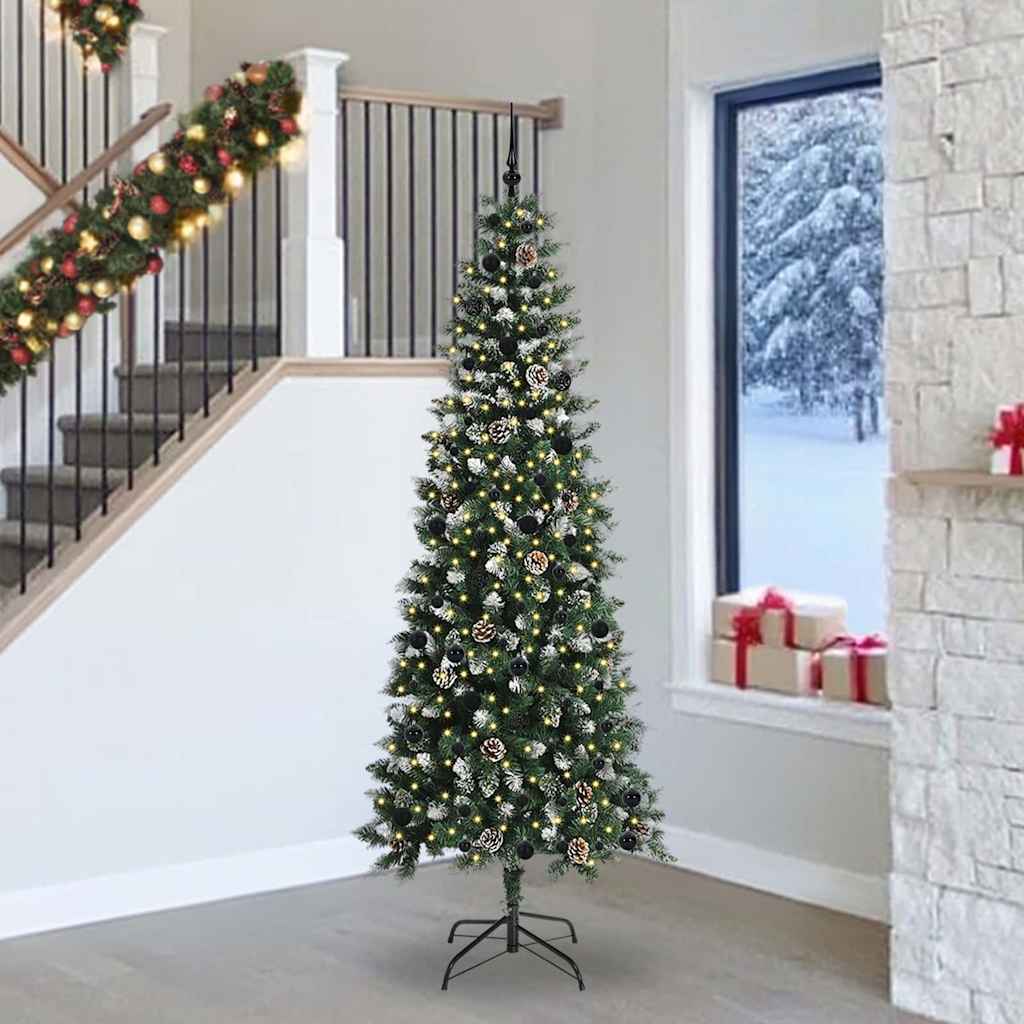 Kunstig juletre med 300 LED grønn 240 cm PVC og plast og stål