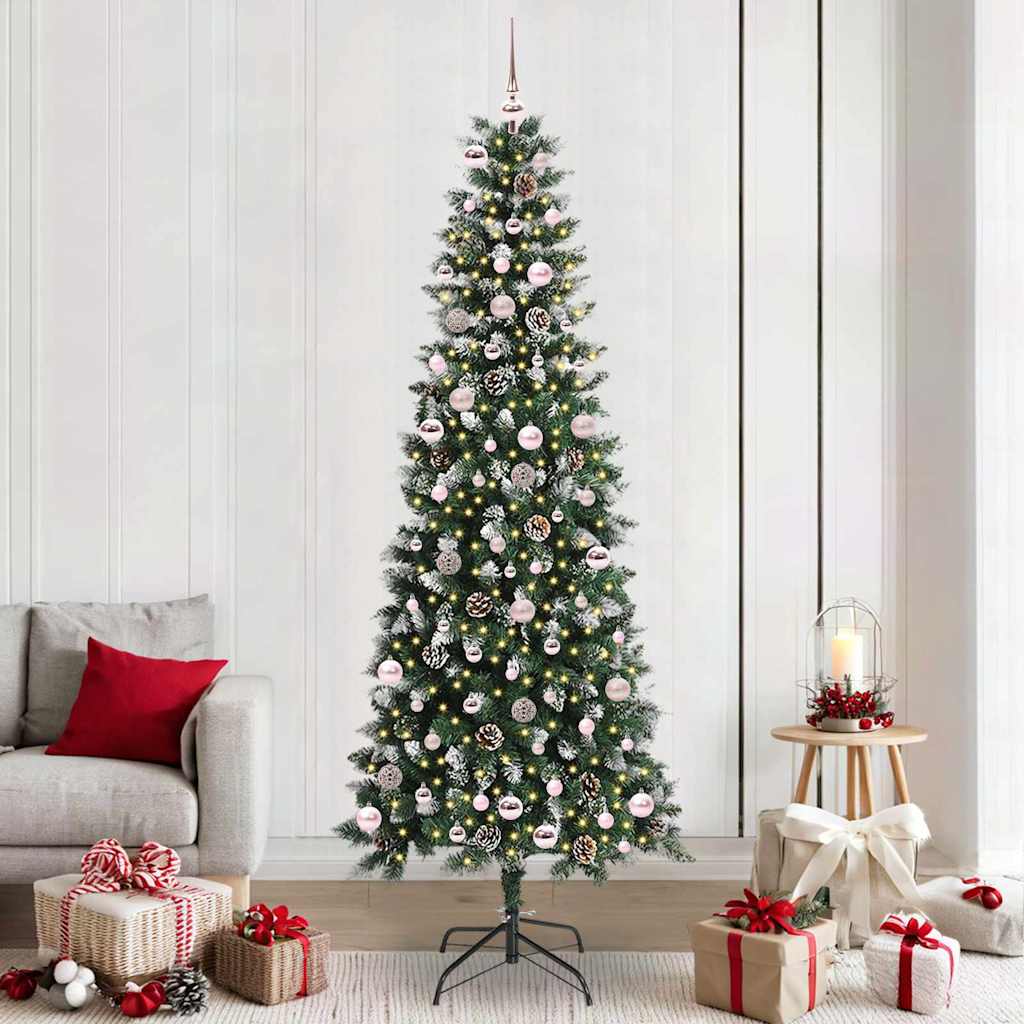 Kunstig juletre med 300 LED grønn 240 cm PVC og plast og stål