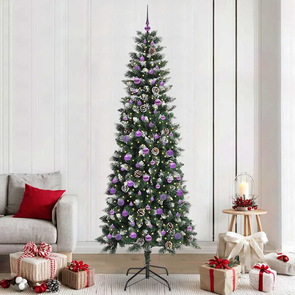 Kunstig juletre med 300 LED grønn 240 cm PVC og plast og stål
