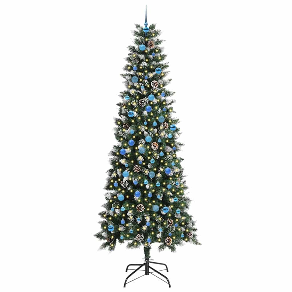 Kunstig juletre med 300 LED grønn 240 cm PVC og plast og stål