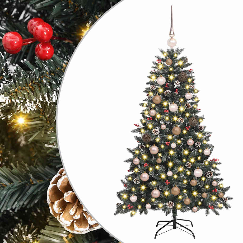 Kunstig juletre med 150 LED grønn 150 cm PVC og plast og stål