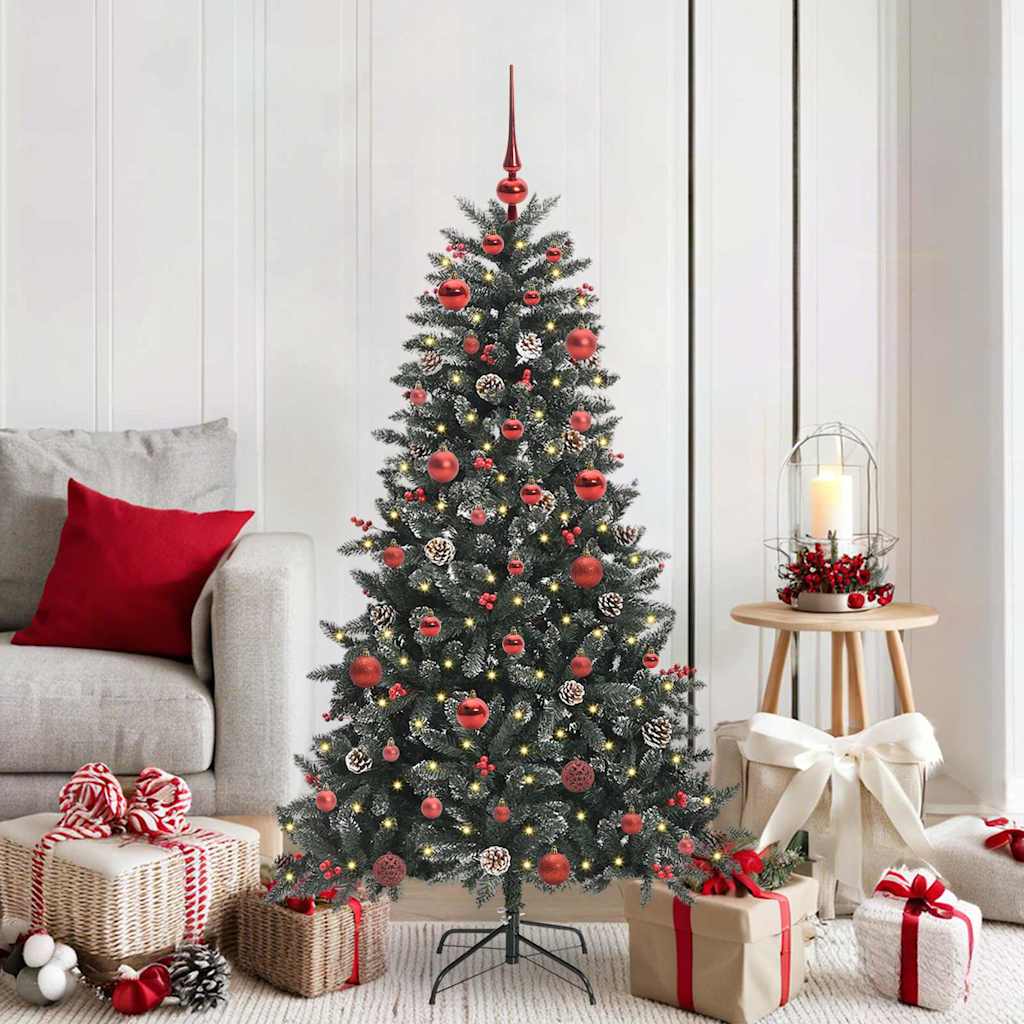 Kunstig juletre med 150 LED grønn 150 cm PVC og plast og stål