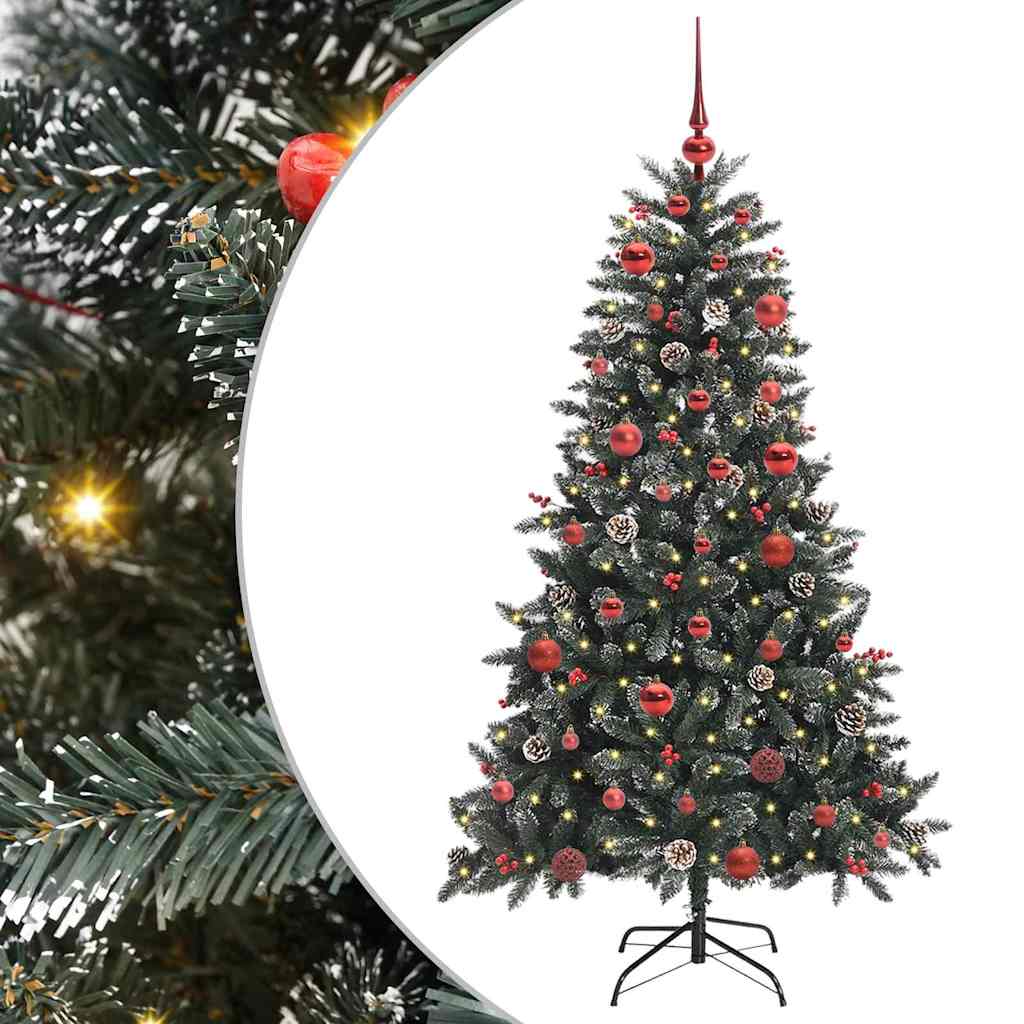 Kunstig juletre med 150 LED grønn 150 cm PVC og plast og stål